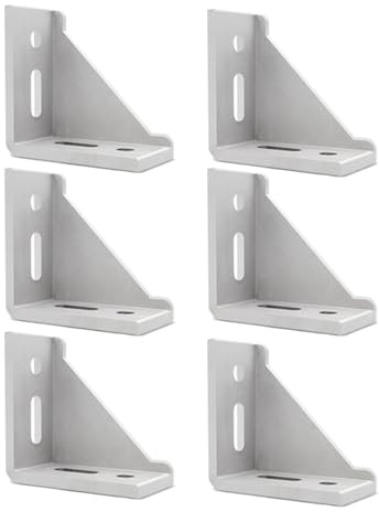 Winkel BefestigungEckwinkel, 40x80 Aluminium Winkelverbinder Befestigung, Befestigungsmaterial Winkel Befestigung Aluprofil Eckwinkel für EU Standard (4080 - 6pcs)