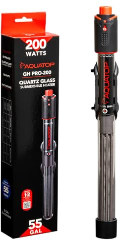 Aquatop GHPRO-200W GH PRO Tauch-Quarz-Aquarium-Heizung, einstellbare Temperaturregelung, langlebiges Quarzglas, ideal für Süßwasser- und Meerwasseraquarien bis zu 200 Liter, GHPRO-200 W