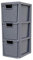 SIDSONS 3 Drawer Small Storage Unit Tower Rattan Effect Grey for Home, Office, Garage, and Study Room Bedroom Bathroom Kitchen | Compact & Convenient Organizer for Small Items (H) 48cm (D)25cm (W)19cm