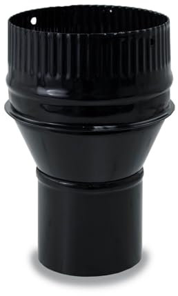 CAEXVEN Ampliación Tubo Chimenea 100 a 150mm - Adaptador Estufa Leña Vitrificado Negro - Ampliación Tubos Vitrificados - Compatible Tubos Chimenea 100mm y 150mm