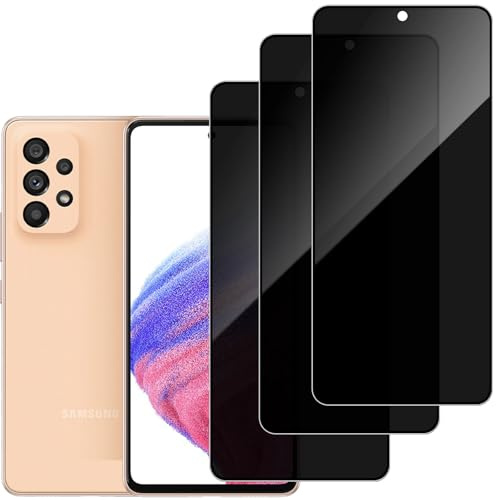 DYNASCO 3 Stück Sichtschutz Schutzfolie für Samsung Galaxy A53/A52/A51 5G, 9H Härte Anti-Spähen Panzer Schutz Glas Displayschutzfolie, Fingerabdruck-ID Nicht Unterstütze, Kratzfest Blickschutzfolie