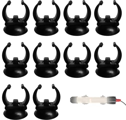 Black Aquarium Suction Cups,10 Pcs Aquarium Heater Suction Cups Suckers Clips,Aquarium Accessories,Fish Tank Suction Cups with 2.5cm Fixing Clips,Aquarium Heater Suction Cups,Aquariums & Accessories