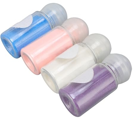 Emboss Powder, Embossing Powder Heat Activated 4Pcs Set 10ml Each for Scrapbooks Rubber Stamps Paper Crafts