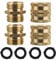 Brass Adapter for Washing Machine Garden Hose 4 Pcs Male to Male Female to Female 3/4'' Connector with Washers