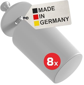 BAUHELD Lot de 8 butées de suspension pour volets roulants Fermé 27 mm - Fabriqué en Allemagne - Butées d'arrêt en plastique - Butées d'arrêt pour volet roulant avec vis - Compatible avec les châssis