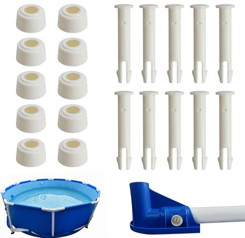 ZDNT 10 perni di ricambio per piscine Intex, perni di giunzione e guarnizioni per piscine Intex, parti di ricambio per piscine con telaio in metallo, perni snodati (5,5 cm / 2,16in di lunghezza)