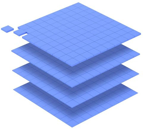 Kit de cales thermiques Aairhut : 4 feuilles pré-découpées de 100x100 mm (0,5 mm + 1 mm + 1,5 mm + 2 mm) - Chaque produit donne 100 cales de 10x10 mm pour GPU, SSD, ordinateur portable