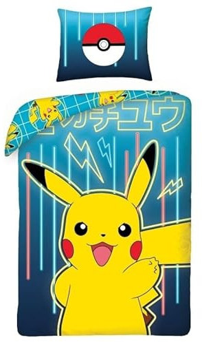 Offizielle Pokémon-Bettwäsche aus Mikrofaser, 140 x 200 cm + 65 x 65 cm (B)