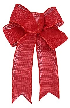 Anevous 6 Stück Jute Weihnachtsschleifen,Natürliche Leinenschleifen Deko,Handgefertigte Burlap Schleifen für Weihnachtsbaum,Kranz,Geschenke,Türdekoration,DIY Bastelzubehör & Partyornamente,Rot