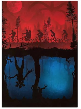 Displate Metallposter Stranger Things Series - Season 3 Art - Upside Down Monsters Plakat - Wandbilder Bilder Deko Schlafzimmer - Geschenk - Wanddeko Metall Poster 48 cm x 67.5
