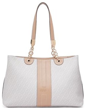 Liu Jo Schultertasche Häma M mit Monogram Logo AA6104 E1118 Natur/dk