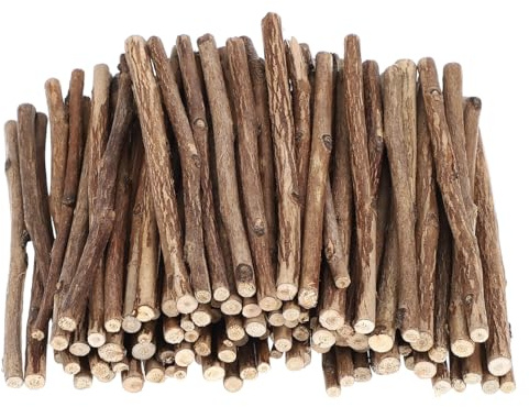 UKCOCO 100Pcs Twigs for Crafting: 100mm Natural Tea Tree Wooden Sticks for Crafts for Kids - Unfinished Round Sticks for Building Model Material DIY Supplies Fairy Houses