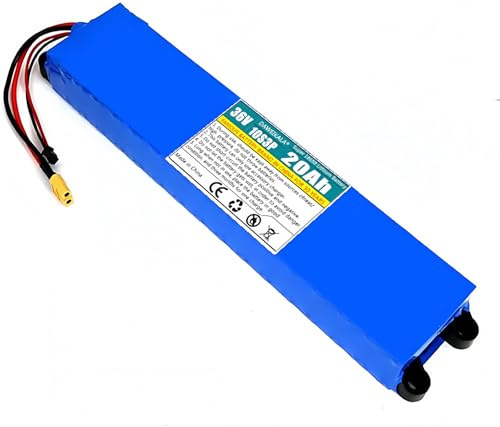 36V 20Ah Electric Bike Lithium Ion Battery Pack 10S3P Electric Scooter Battery Waterproof Lithium-Ion Battery Suitable for 200W 300W 500W Motors with 42V 2A Charger (A, XT30/JST)