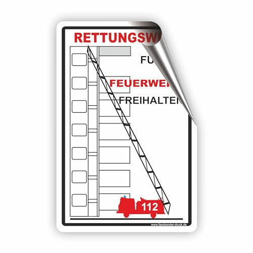 RETTUNGSWEGE für die Feuerwehr freihalten - SCHILD/D-018 (30x45cm Aufkleber)