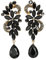 Art Deco Schwarz Strass Kristall Cluster Chandelier Kronleuchter Blumen Träne Lange Baumelnde Statement Ohrringe