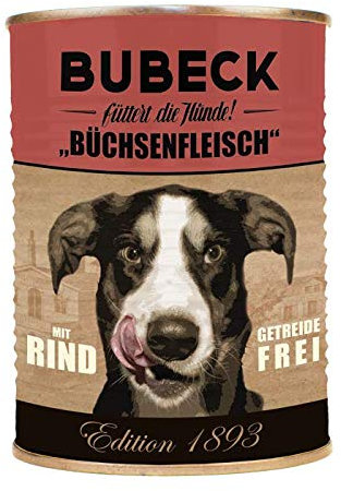 Bubeck - Büchsenfleisch mit Rind - Nassfutter - 400g Dose Stück