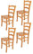 t m c s Tommychairs - Set 4 sillas Venice para Cocina y Comedor, Estructura en Madera de Haya Color Miel y Asiento en Madera