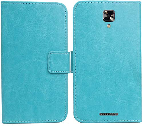 Gukas PU Leder Tasche Hülle Für Nuu A4L 5 Handy Flip Design Brieftasche mit Karten Slots Schutz Protektiv Case Cover Etui Skin (Farbe: Blau)