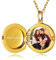 Custom4U Individuelle Foto Medaillon zum Öffnen Bilder Amulett Anhänger Halskette S925 Silber Aufklappbar Medaillon mit Fotogravur mit Wunsch-Motiven in Gold mit 41cm Kette für Damen Frauen