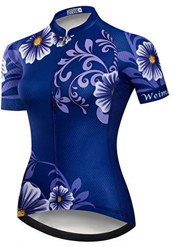 Radtrikot Frauen Mountain Bike Trikot Shirts Kurzarm Rennrad Kleidung MTB Tops Sommer Sommer Kleidung Reiten Blau Größe XS