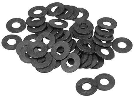 sourcing map Arandelas Planas De Nylon Para Tornillo Perno M10 De Diámetro Exterior 25mm De Grosor De 2mm 50Pcs