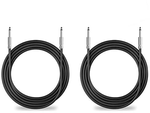 Yuyaokk 2Pack 10 ft 1/4 Speaker Cables, True 12AWG Patch Cords, 1/4 Male Inch DJ/PA Audio Speaker Cable 12 Gauge Wire