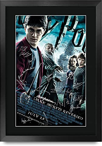 HWC Trading Halbblutprinz Harry Potter Die Darsteller Daniel Radcliffe Emma Watson Rupert Grint Geschenke Printed Poster Autogramm Bild für Film-Memorabilia Fans - A3 Eingerahmt