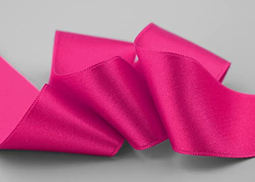 3 m x 40 mm Satinband PINK (606) doppelseitiges Schleifenband aus Satin ohne Draht weich und glänzend Geschenkband Deko Band double face Dekoband Dekorieren Basteln