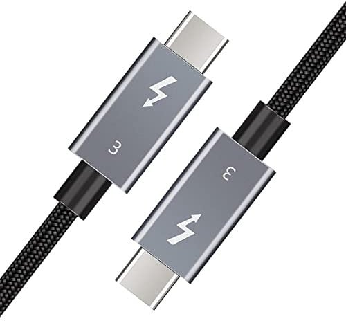 Câble Thunderbolt 3 de 2 m | Prend en charge une puissance de 100 W | Câble de charge / 40 Gbps de transfert de données, USB-C vers USB-C, compatible avec SSD externe, eGpu Type-C MacBooks, Dell, iPad