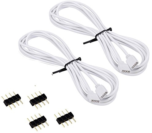 Aroidful LED Verlängerungskabel 2m LED Strip Verbinder 2 STK | 4 polig Verlängerung Anschluss Kabel für RGB 5050/3528 LED Streifen