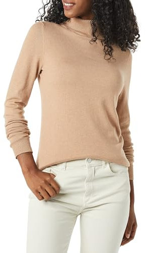 Amazon Essentials Women's Classic-Fit Lightweight Long-Sleeve Turtleneck Jumper (Available in Plus Size), Taupe Heather, 3XL Plus