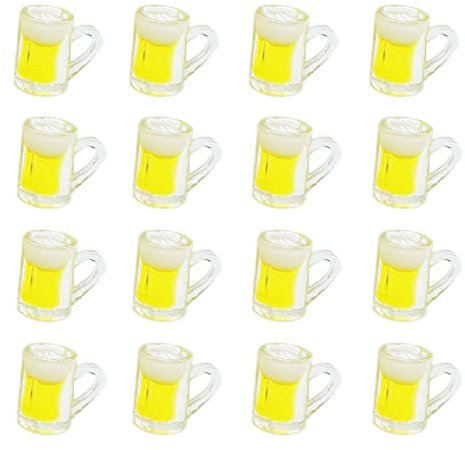 HRASY 30 Stück Mini Harz Weinflaschen Miniatur Bierflaschen Miniatur Geschirrflaschen für Esstisch Dekoration(B)