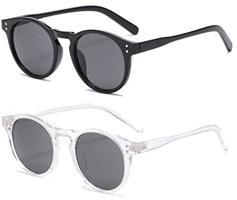 Long Keeper Vintage Sonnenbrille Rund Klein Rahmen Runde Brille UV400 Retro Runde Sonnenbrille für Damen Herren