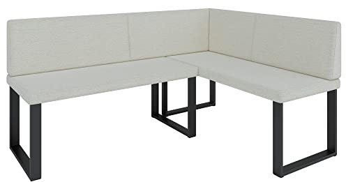 Eckbank Akiko Metal - Eckbankgruppe für Ihrem Esszimmer, Küche modern, Sitzecke, Essecke. Perfekt für Küche, Büro und Rezeption. Solide und Starke Verarbeitung. (INARI 22, 196x142cm rechts)