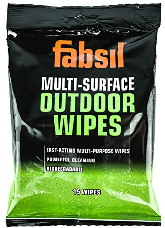 Fabsil Multi-Surface Outdoor Wipes | 15 Wipes | Biodegradable wipes for garden furniture and outdoor equipment