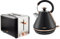TOWER Cavaletto Black 1.7L 3KW Pyramid Kettle & 2 Slice Toaster. Matching Kettle & 2 Slice Toaster Set in Black & Rose Gold