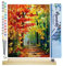 Figured'Art Malen Nach Zahlen Erwachsene Mit Rahmen Einsamer spaziergang im Wald - Paint by Numbers Basteln DIY Bastelset 40x50cm Mit Keilrahmen (nicht gespannt)