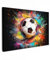 MuchoWow© Wandbilder 60x40 cm Schlafzimmer Home Deko Wohnung Bild Wohnzimmer Fotoleinwand Wand Bilder Leinwand Wall Decor Banksy - Street Pop Art - Fußball - Farbe - Farben - Schwarz - Weiß