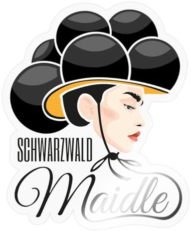 Schwarzwald Maidle Bollenhut Sticker Aufkleber
