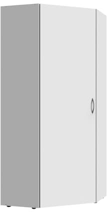 Lomadox Eckschrank mit 5 Böden, weiß, B/H/T ca. 80/185/80 cm