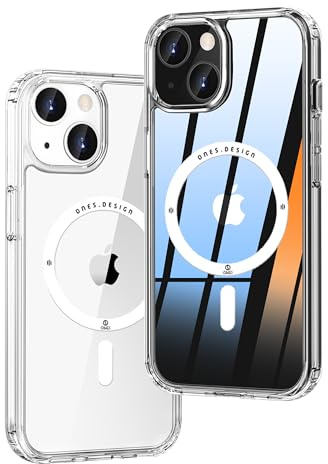 ONES Magnetic for iPhone 14 Plus Slim Case,[Compatible with MagSafe][Military-Grade Drop Protection][Anti-Yellowing], Shockproof Protective Cover, Scratch-Resistant Back, Transparent