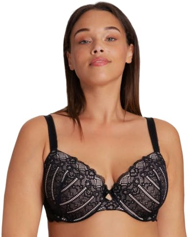 Dorina Damen Lace Spitze BH mit Bügel, leicht gepolsterter Demi BH für große Größen, Celine D17455A