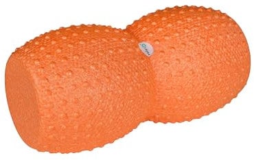 Relexa Peanut Faszienrolle – Effektive Rücken- & Körper-Massage - Ergonomische Erdnussform - Elastische Druckpunkte - Aus Recycelbarem EPP 17 x 33;5cm - Orange