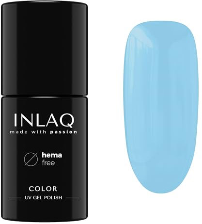 INLAQ® UV Nagellack Pastell licht blau - 6 ml Hema Free - Langlebiger UV Lack - Nail Polish - Crazy Rainbow Kollektion - Gelnägel - Shellac Gel - Gellack ohne Hema | 1058- Cornflower