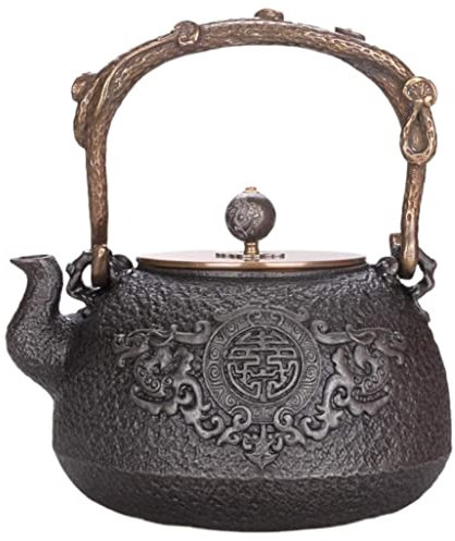Teiera Teiera in Ghisa da 1,35 Litri Processo Non Rivestito Teiera in Ferro Originale Non Rivestita in Ferro Teiera in Ghisa