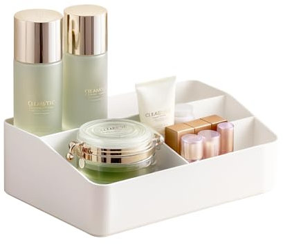 PAVSTINE Make Up Organizer, Kosmetik Skincare Organizers für Schminktisch Waschtische, Multikompartimentell Schminke Kosmetikorganiser, Schlafzimmer, Badezimmer, Makeup Organizers, Große, Weiß