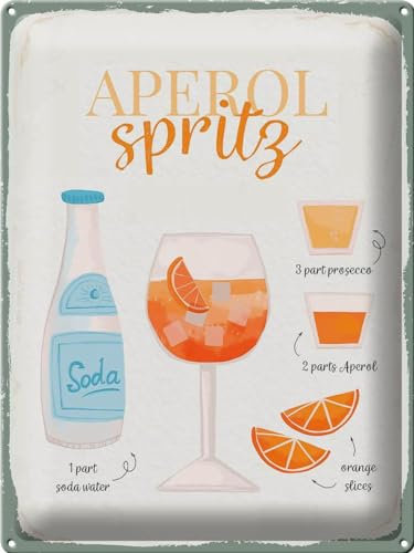 Blechschild 40 x 30 cm Aperol Spritz Recipe - DekoNo7