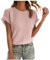 Casacca Elegante Lunga Maglietta Slim Magliette Mezze Maniche Lunghe Bluse Rosa Antico Camicetta Donna Maniche Corte Camicetta Spalle Scoperte T Shirt Cotone Donna Magliette Estive Per Signora