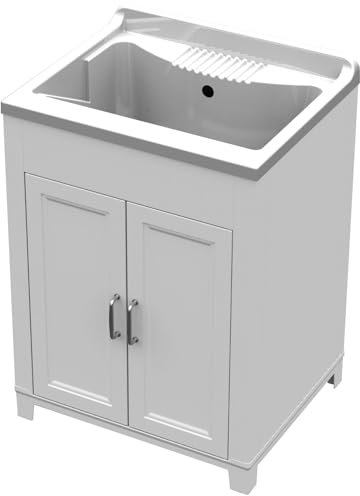 Bonussi Mobile Lavatoio 60x50x85 cm 2 Ante in Resina Bianco