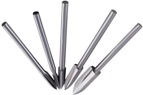 TIOMIOSEA 5 Stück,Holzschnitzwerkzeuge, Holz Gravierbohrer Schnitzmesser Set Rotationswerkzeuge Zubehoer für Holzbearbeitung,Holzbearbeitung Möbel Schnitzmesser